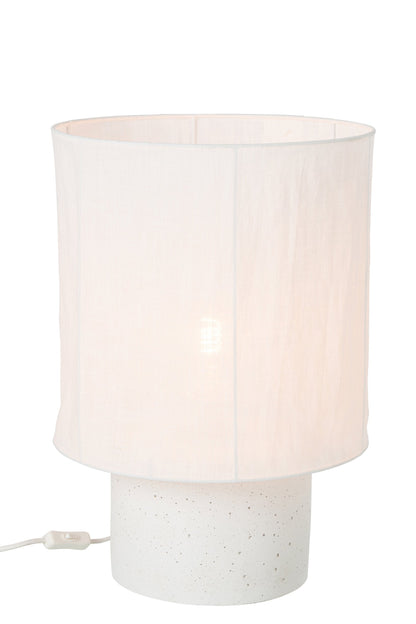 Large white cement table lamp