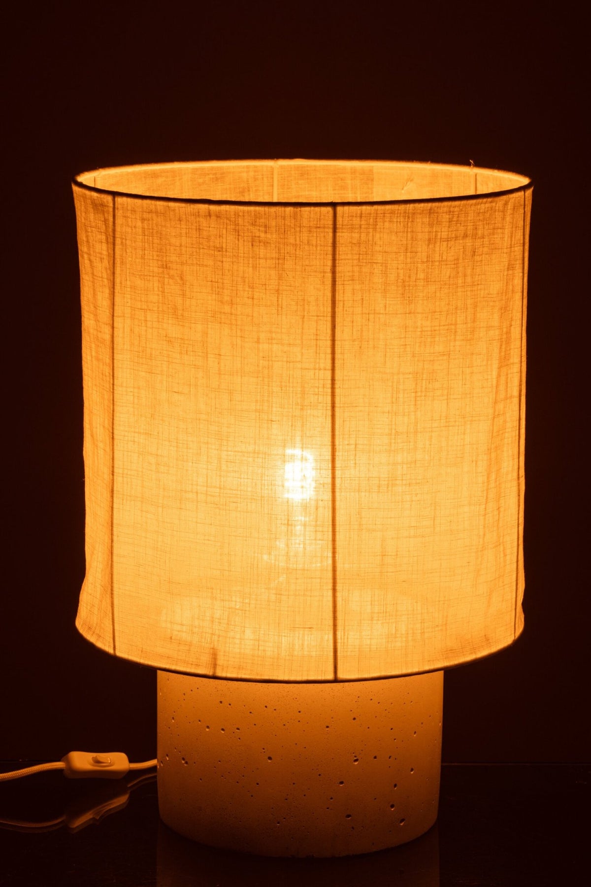 Large white cement table lamp