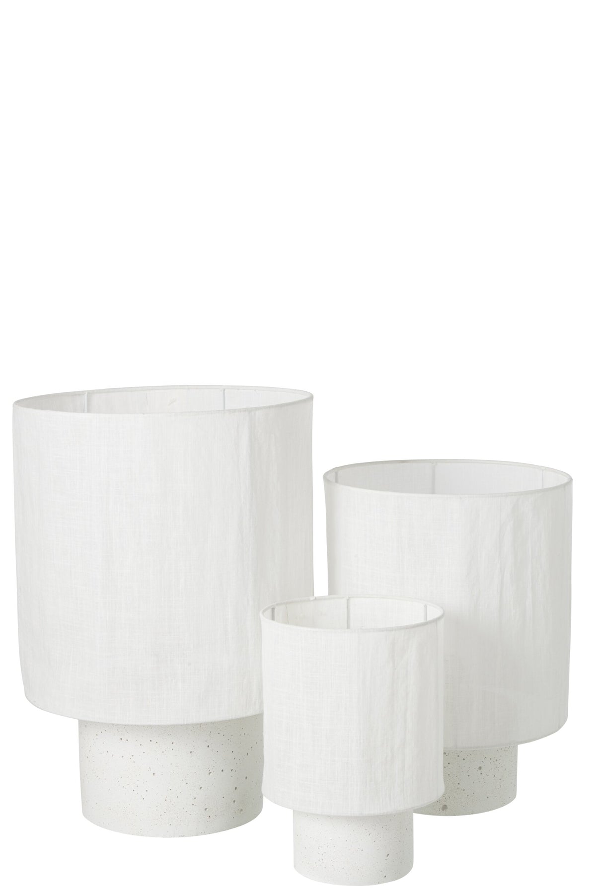 Large white cement table lamp
