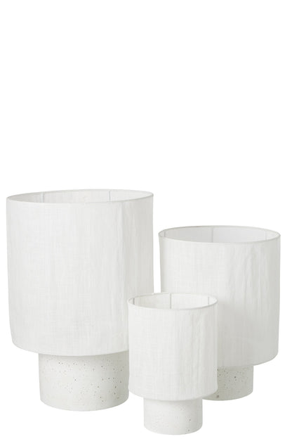 Large white cement table lamp