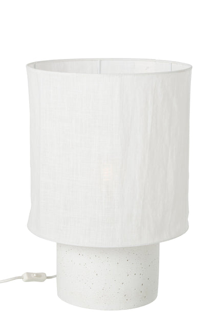 Large white cement table lamp