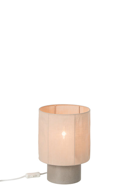 Small beige cement table lamp