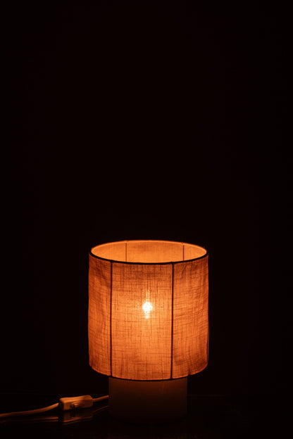 Small beige cement table lamp
