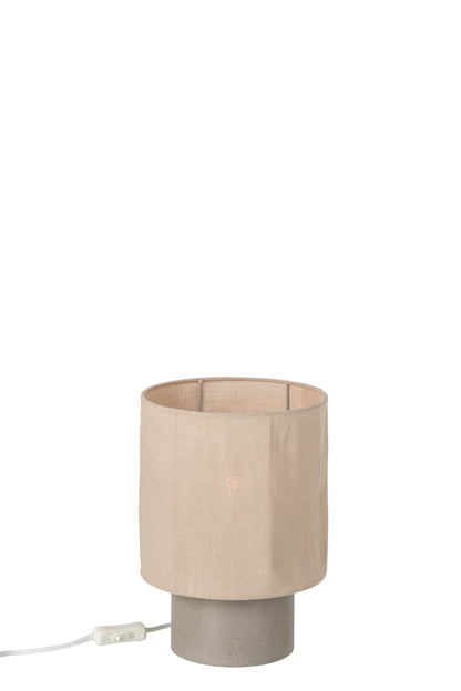 Small beige cement table lamp