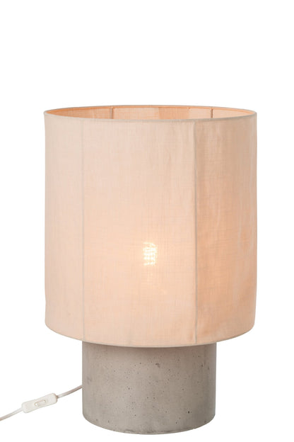 Large beige cement table lamp