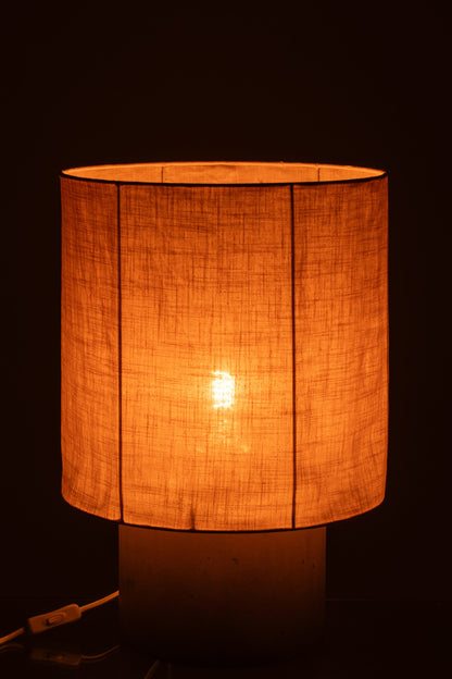 Large beige cement table lamp