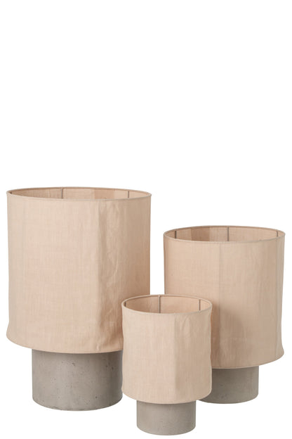 Large beige cement table lamp