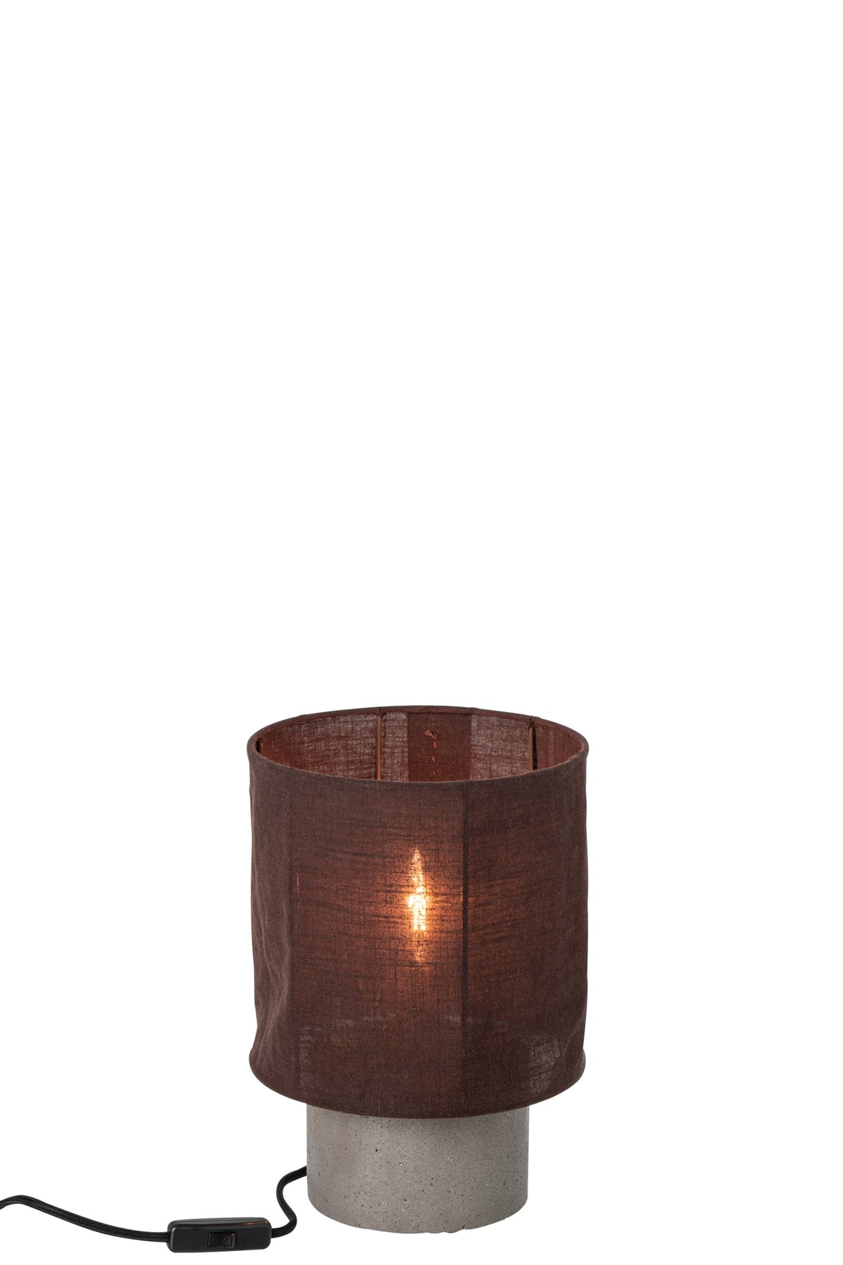 Small brown cement table lamp