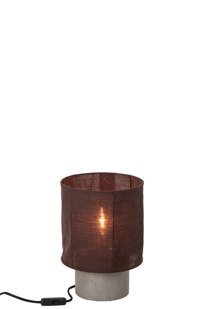 Small brown cement table lamp