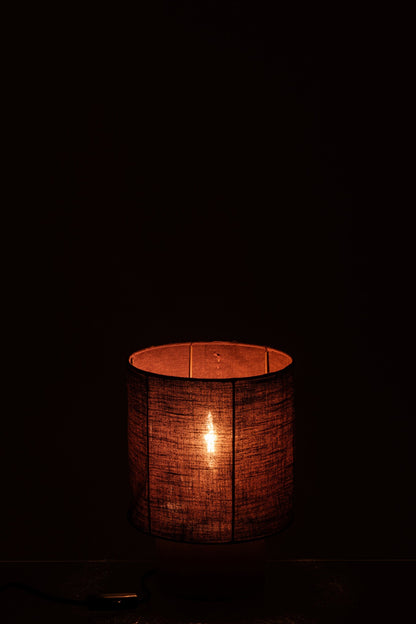 Small brown cement table lamp