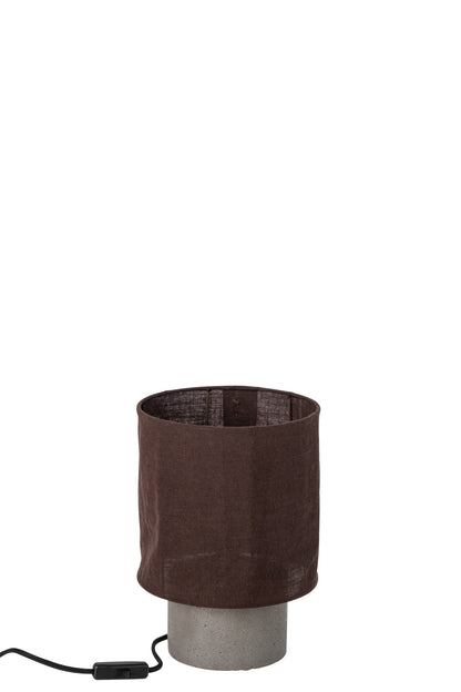 Small brown cement table lamp