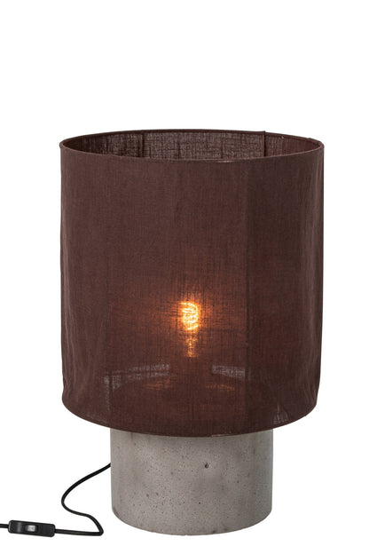 Large brown cement table lamp