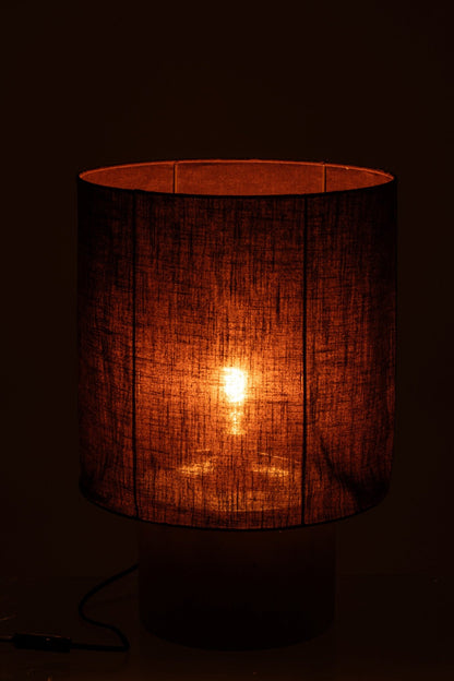 Large brown cement table lamp