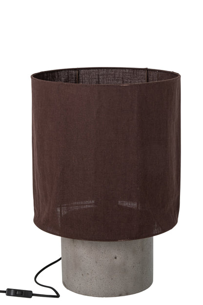 Large brown cement table lamp