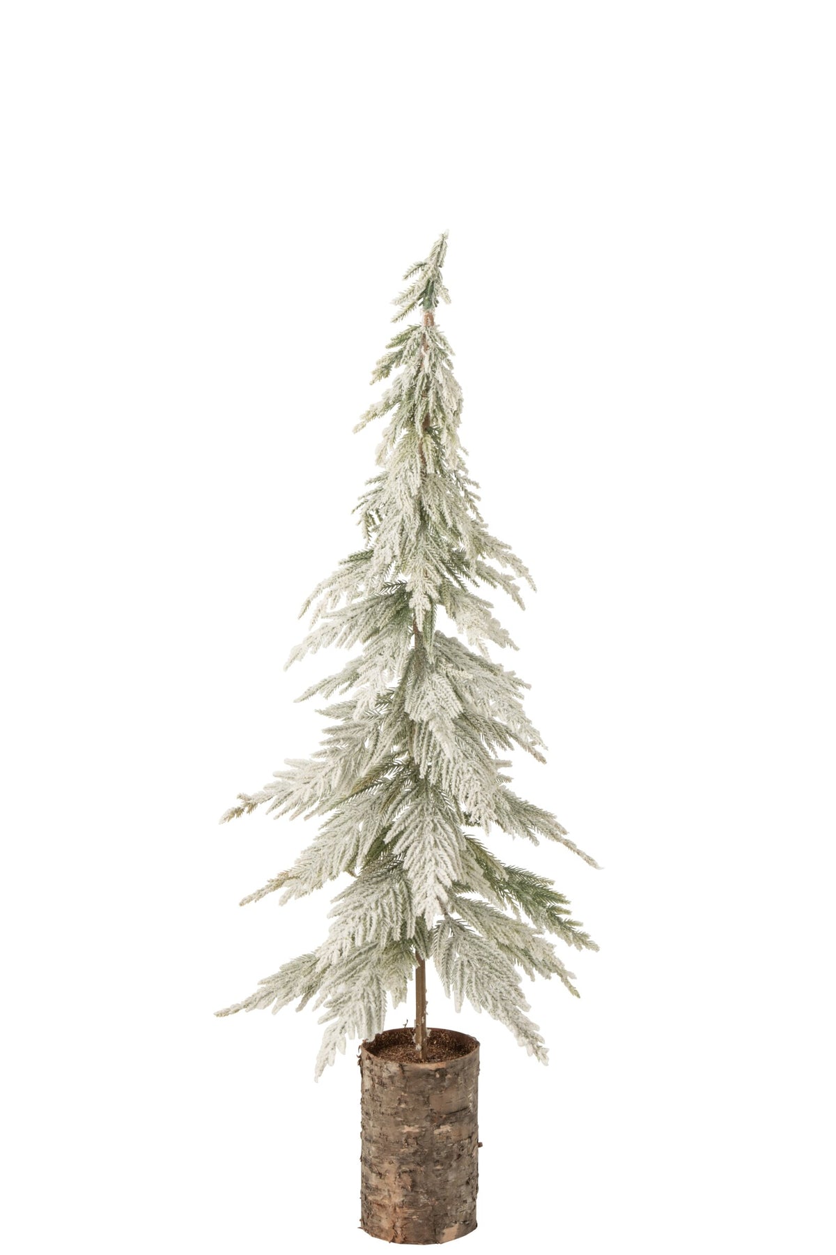 Christmas Tree Snowy + Wooden Base Polyethylene White/Natural Medium