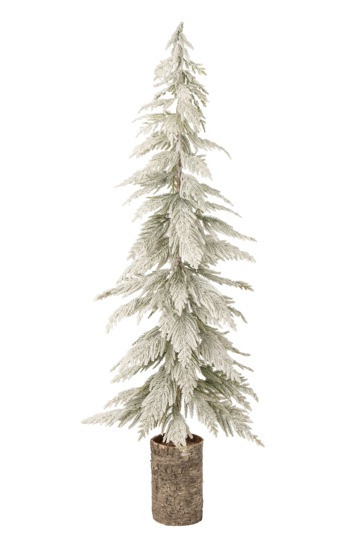 Christmas Tree Snowy + Wooden Base Polyethylene White/Natural Large