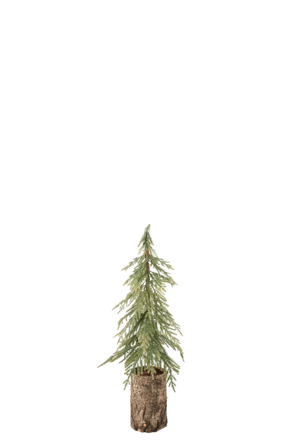 Christmas Tree Wooden Base Polyethylene Dark Green/Natural Small