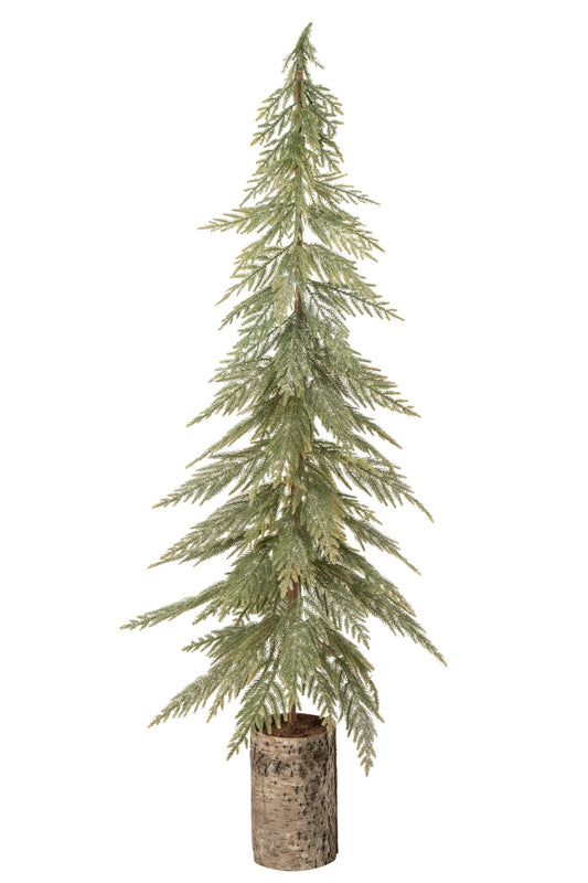 Christmas Tree Wooden Base Polyethylene Dark Green/Natural Large