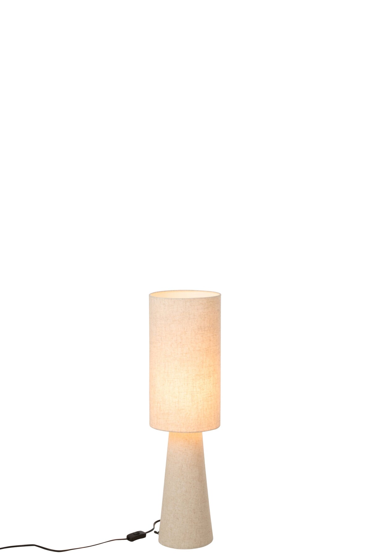 Small beige fabric table lamp