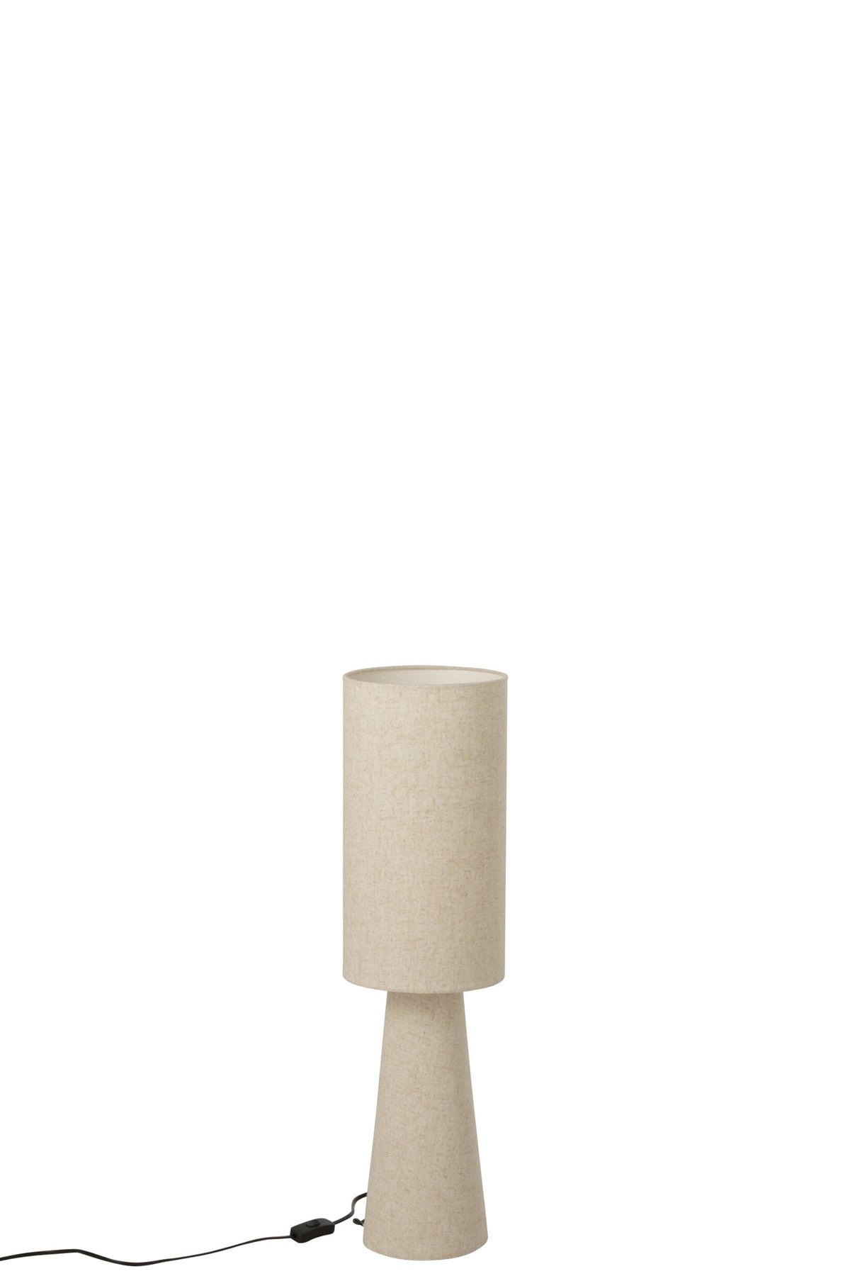 Small beige fabric table lamp