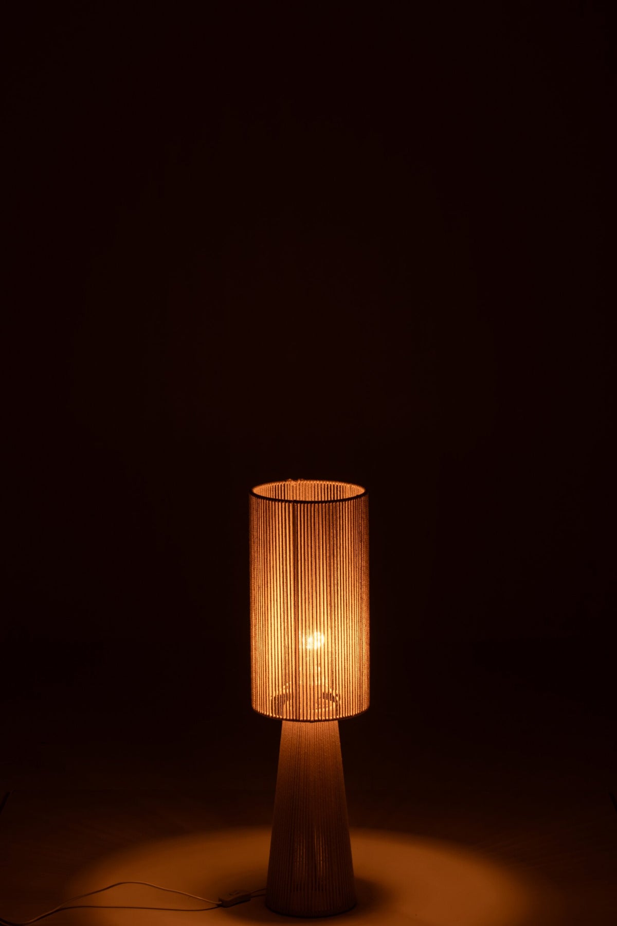 Table lamp rope fabric greige small