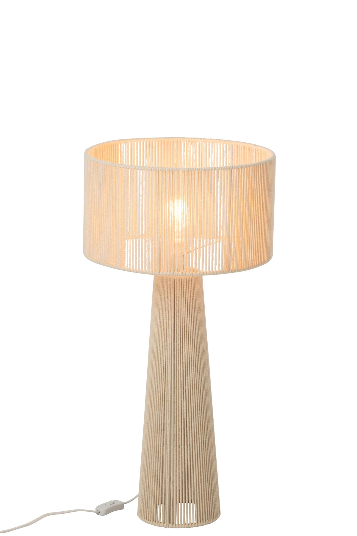 Table lamp rope paper greige medium