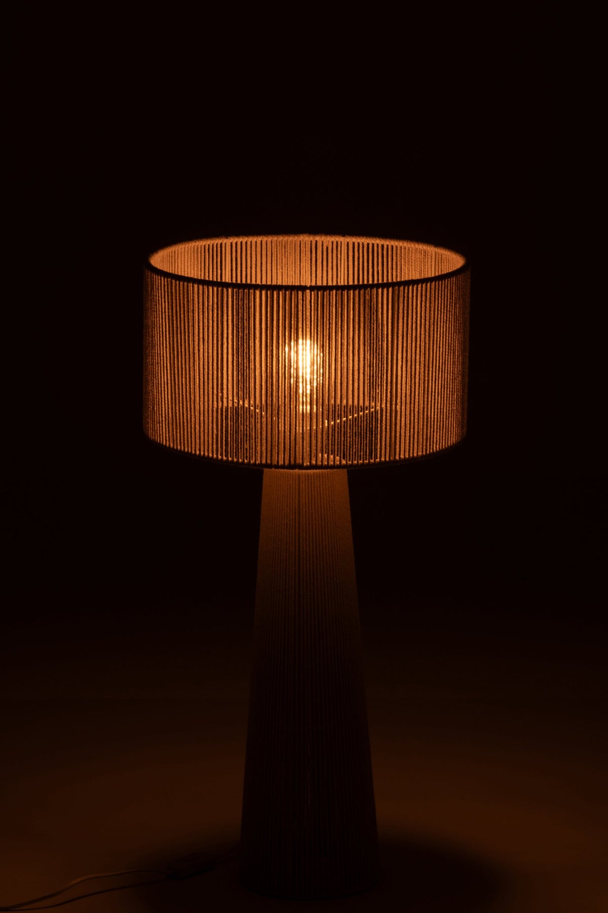 Table lamp rope paper greige medium