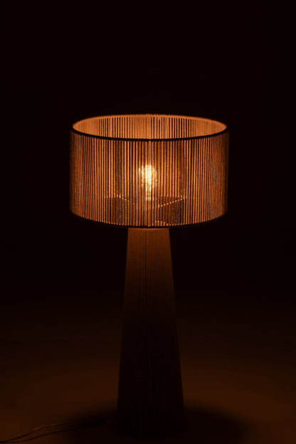 Table lamp rope paper greige medium