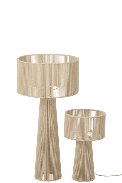 Table lamp rope paper greige medium