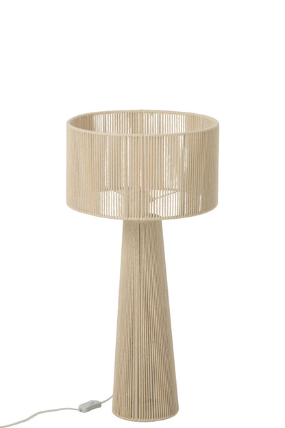 Table lamp rope paper greige medium
