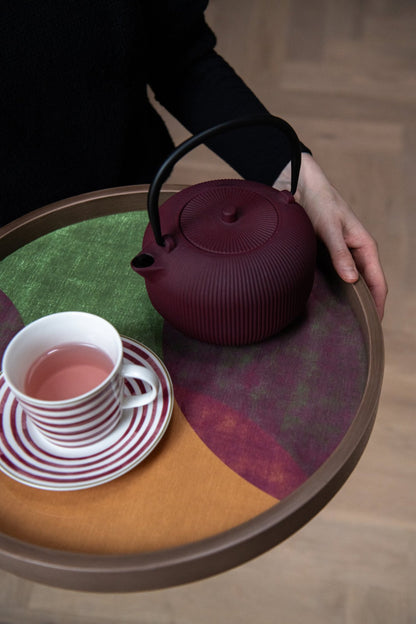Theepot gietijzer donkerrood assortiment van 2