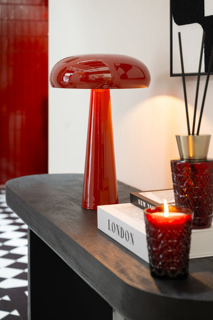 Table lamp iron dark red