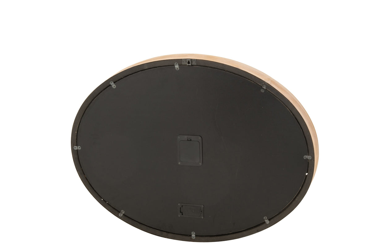 Wall Clock Oval Metal Natural/Black