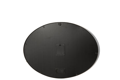Wall Clock Oval Metal Black/Beige