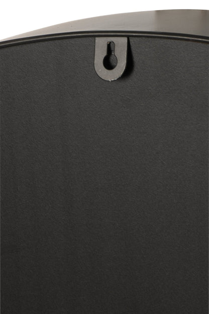 Wall Clock Oval Metal Black/Beige