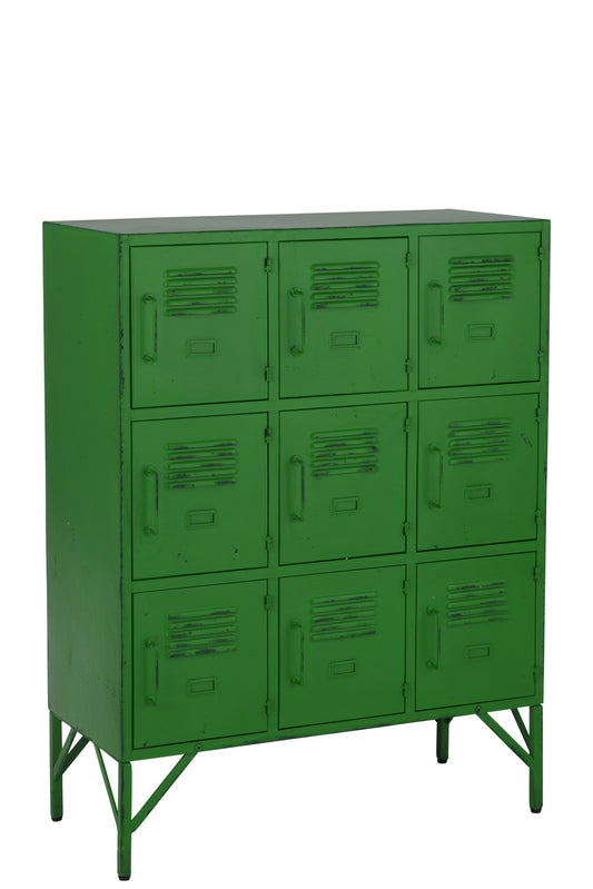 Cupboard 9doors Metal Green