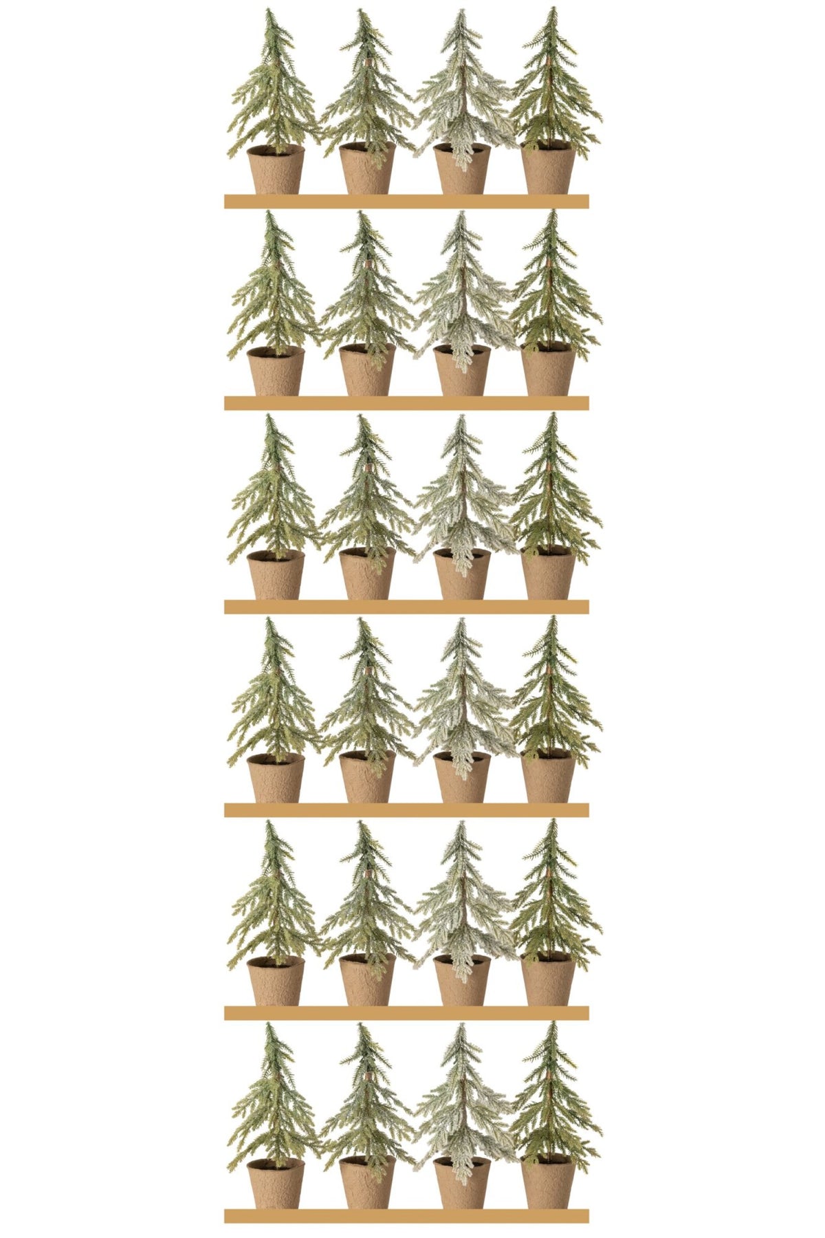 Pallet Of 6X24 Pieces Christmas Tree Potted Polyethylene Dark Green/Natural