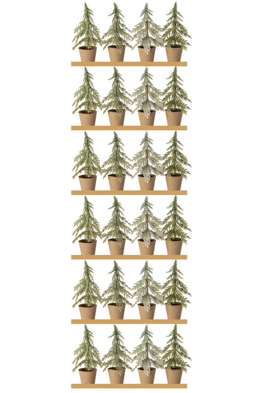 Pallet Of 6X24 Pieces Christmas Tree Potted Polyethylene Dark Green/Natural