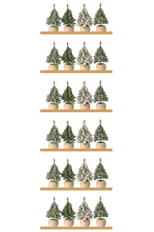 Pallet Of 6X24 Pieces Christmas Tree Potted Polyethylene Dark Green/Natural