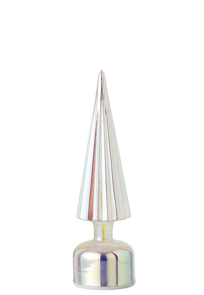 Tree LED Turning Crackled Glass Multi Small