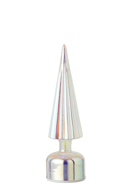 Tree LED Turning Crackled Glass Multi Small
