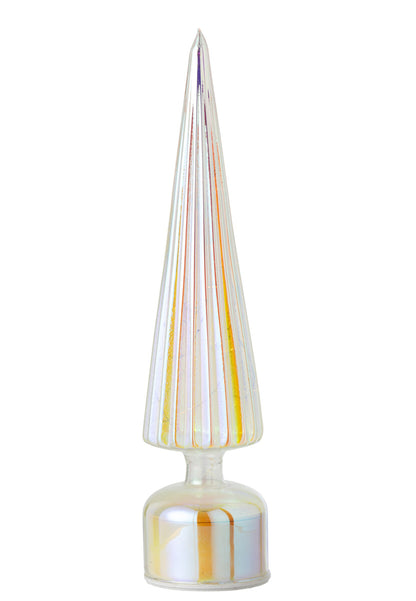 Tree LED Turning Crackled Glass Multi Large