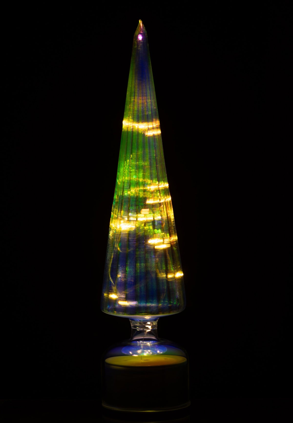 Tree LED Turning Crackled Glass Multi Large