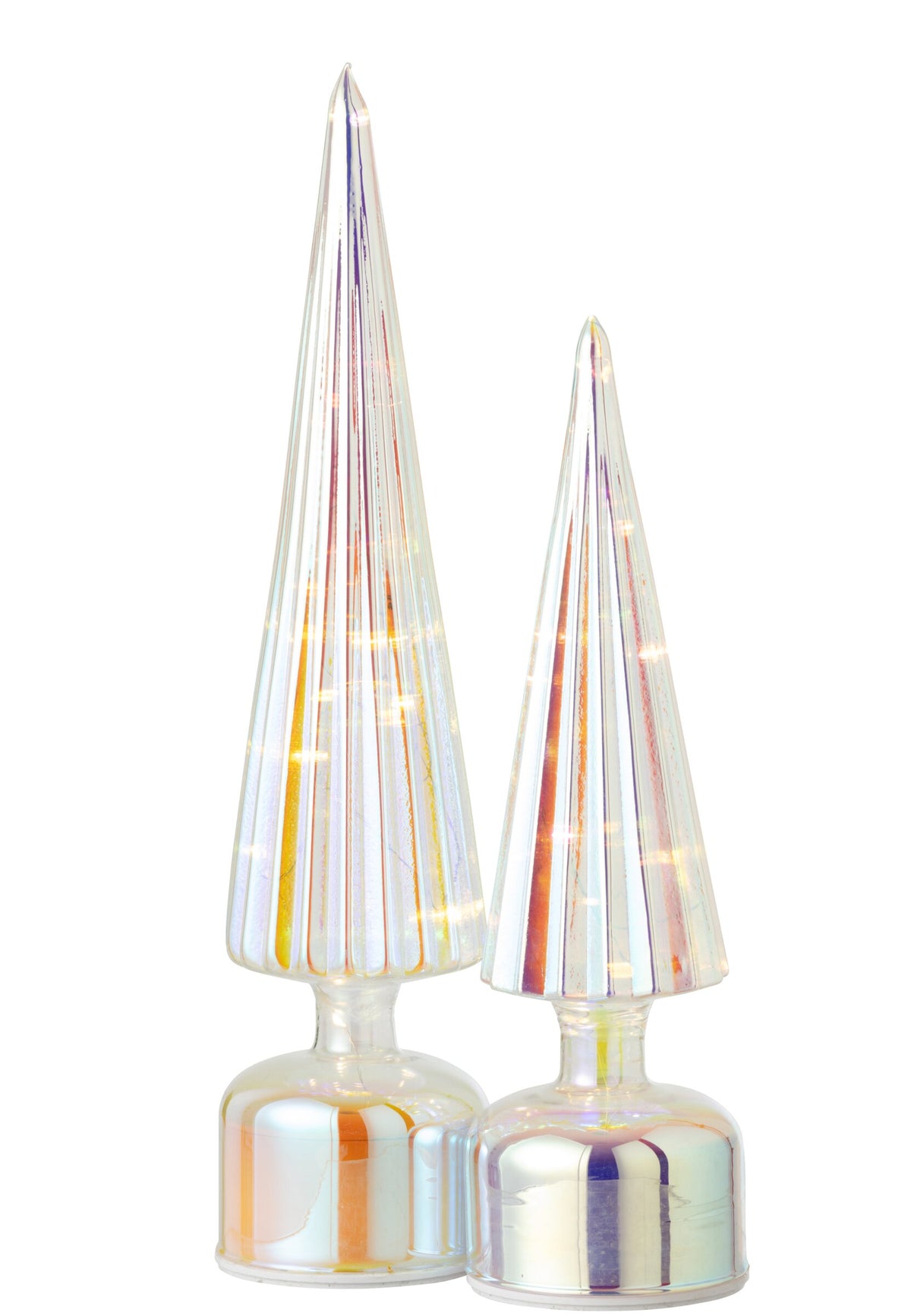 Tree LED Turning Crackled Glass Multi Large
