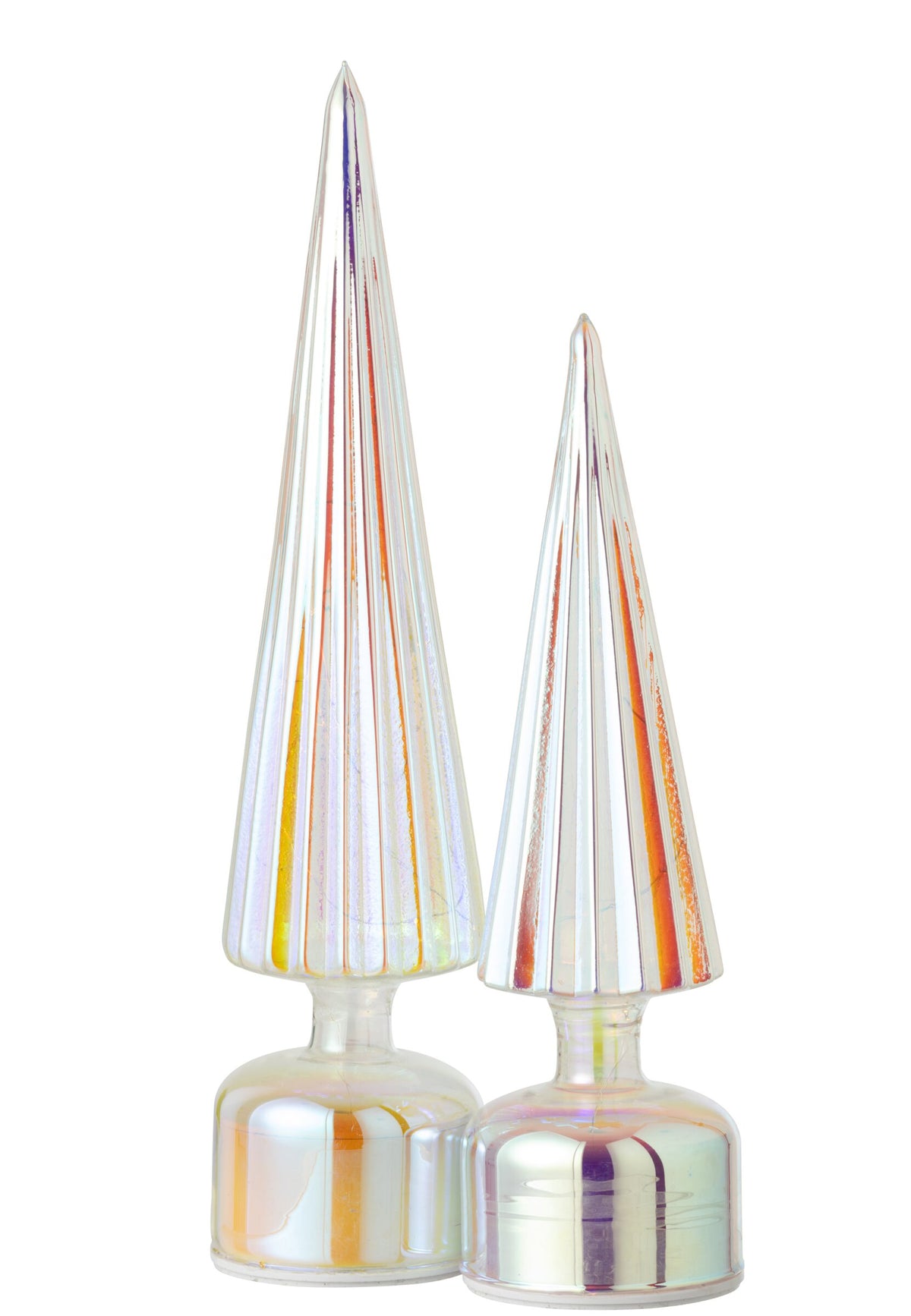 Tree LED Turning Crackled Glass Multi Large
