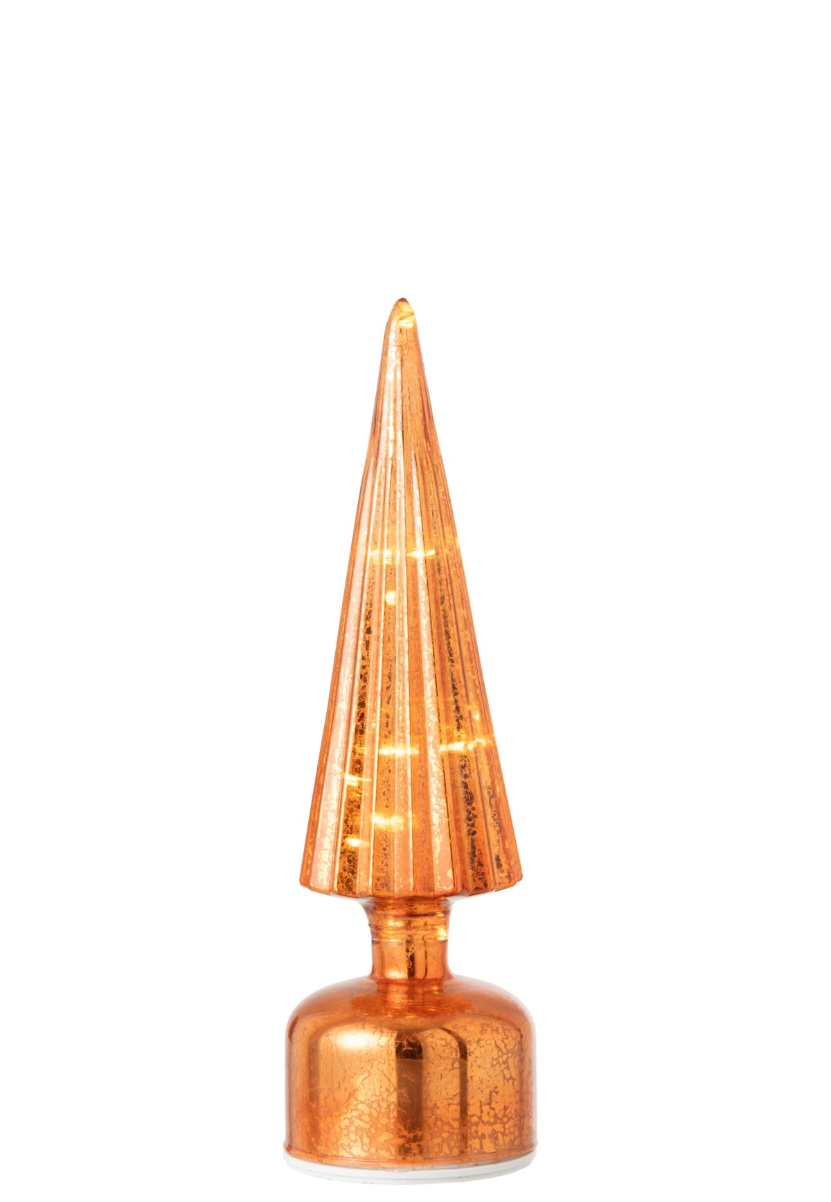 Tree LED Turning Crackled Glass Orange Small