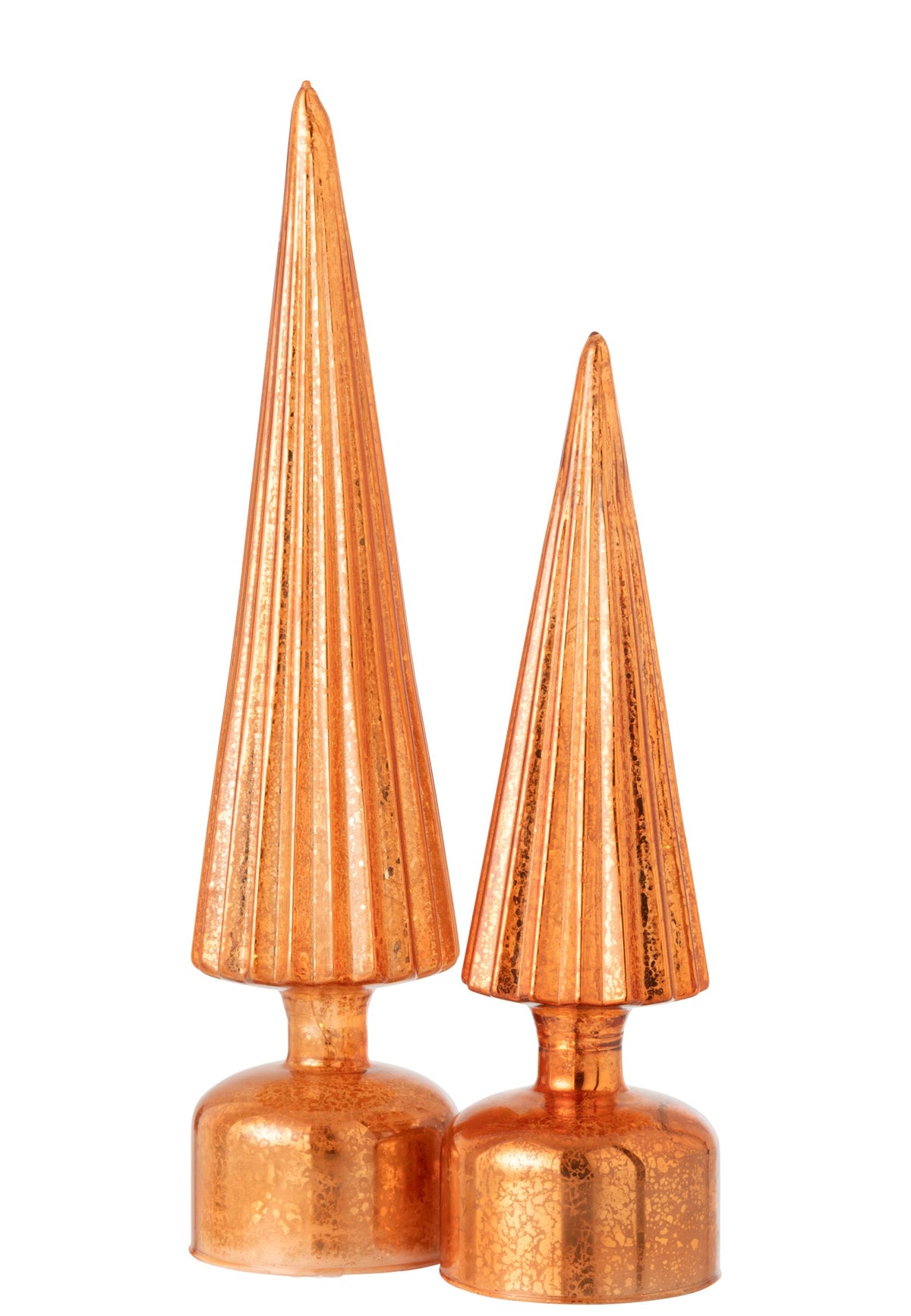 Tree LED Turning Crackled Glass Orange Large