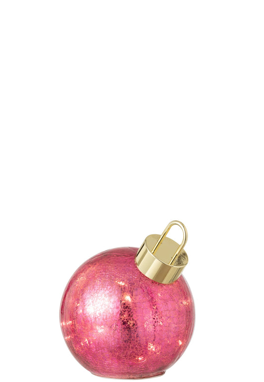 Ball LED Glass Dark Pink Small