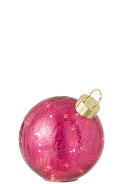 Ball LED Glass Dark Pink Medium