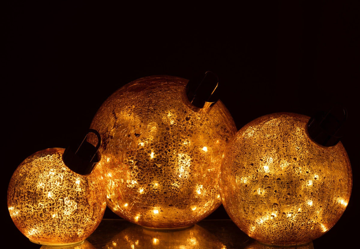 Ball LED Glass Orange Large